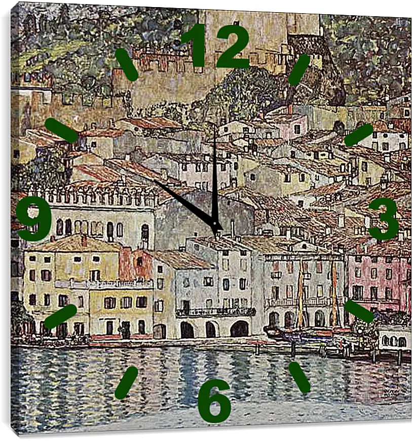 Часы картина - Malcesine am Gardasee. Густав Климт