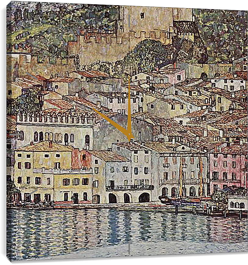 Часы картина - Malcesine am Gardasee. Густав Климт
