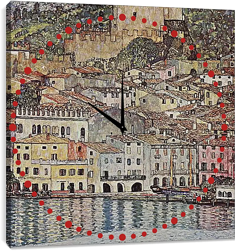 Часы картина - Malcesine am Gardasee. Густав Климт
