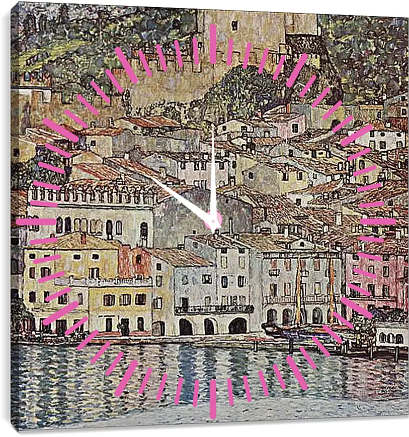 Часы картина - Malcesine am Gardasee. Густав Климт