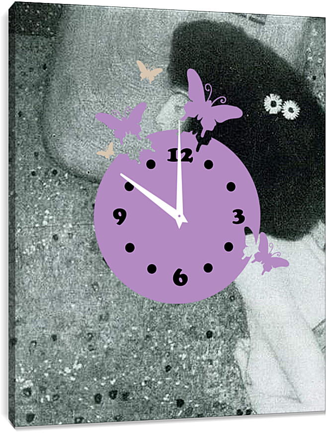 Часы картина - Madchen mit blauem Schleier. Густав Климт
