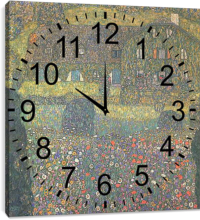 Часы картина - Landhaus am Attersee. Густав Климт
