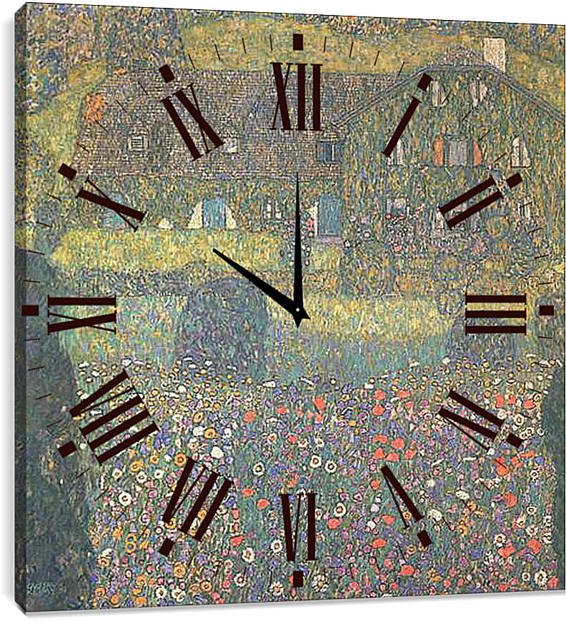 Часы картина - Landhaus am Attersee. Густав Климт