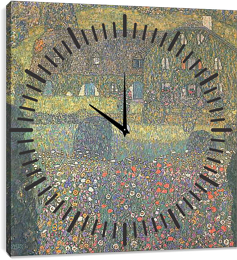 Часы картина - Landhaus am Attersee. Густав Климт
