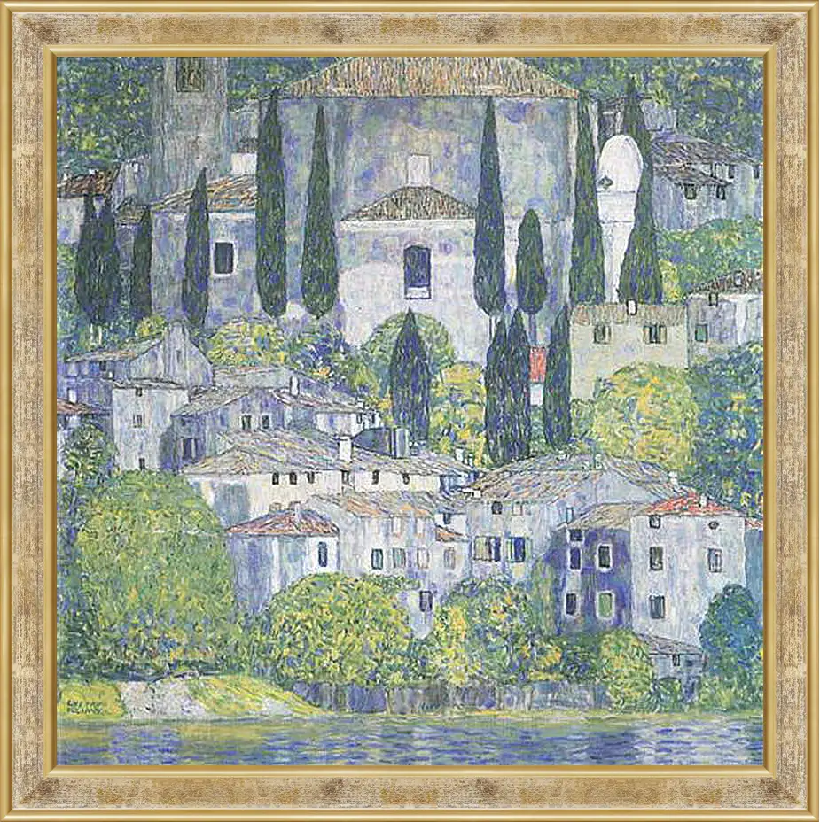 Картина в раме - Kirche in Cassone. Густав Климт