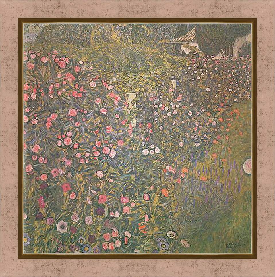 Картина в раме - Italienische Gartenlandschaft. Густав Климт