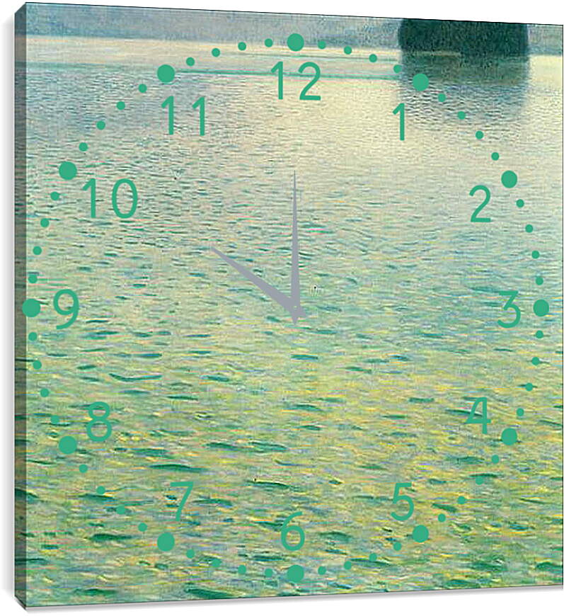 Часы картина - Insel im Attersee. Густав Климт
