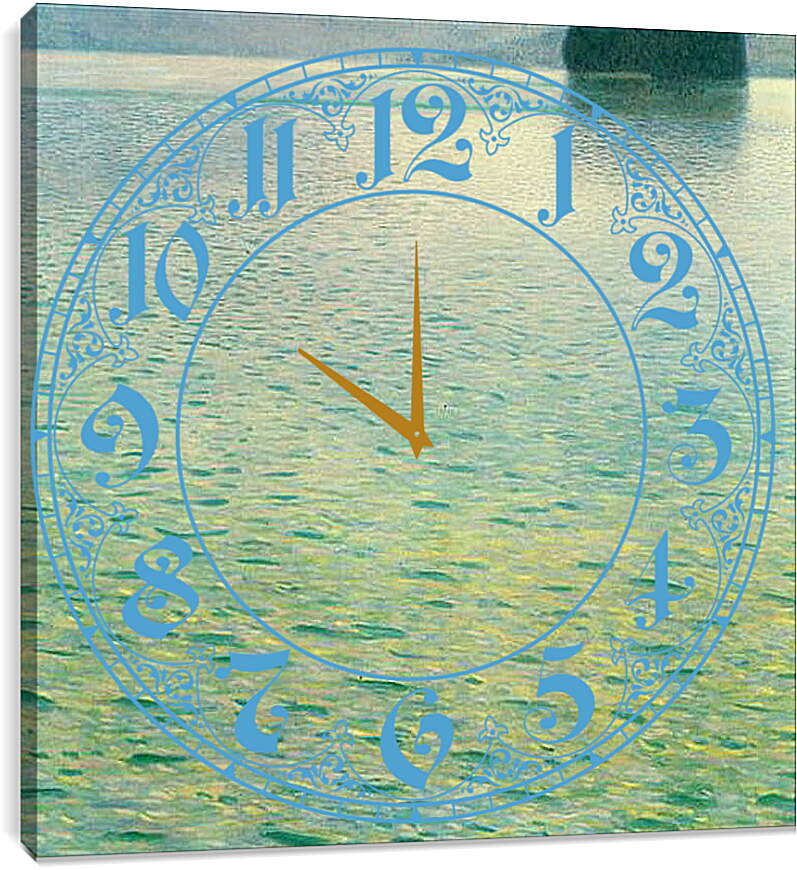 Часы картина - Insel im Attersee. Густав Климт
