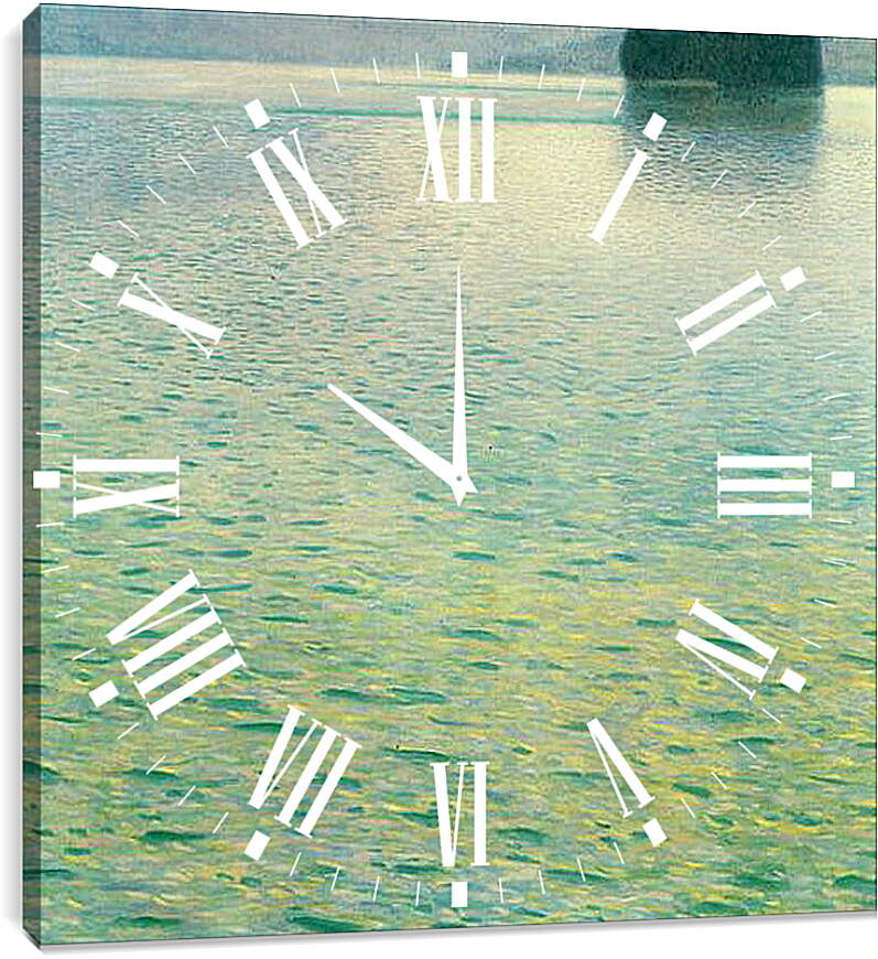 Часы картина - Insel im Attersee. Густав Климт