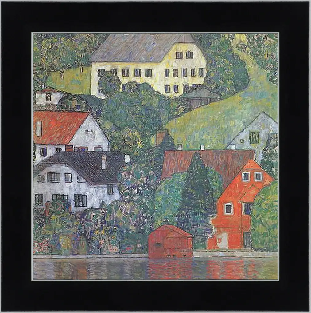 Картина в раме - Hauser in Unterach am Attersee. Густав Климт