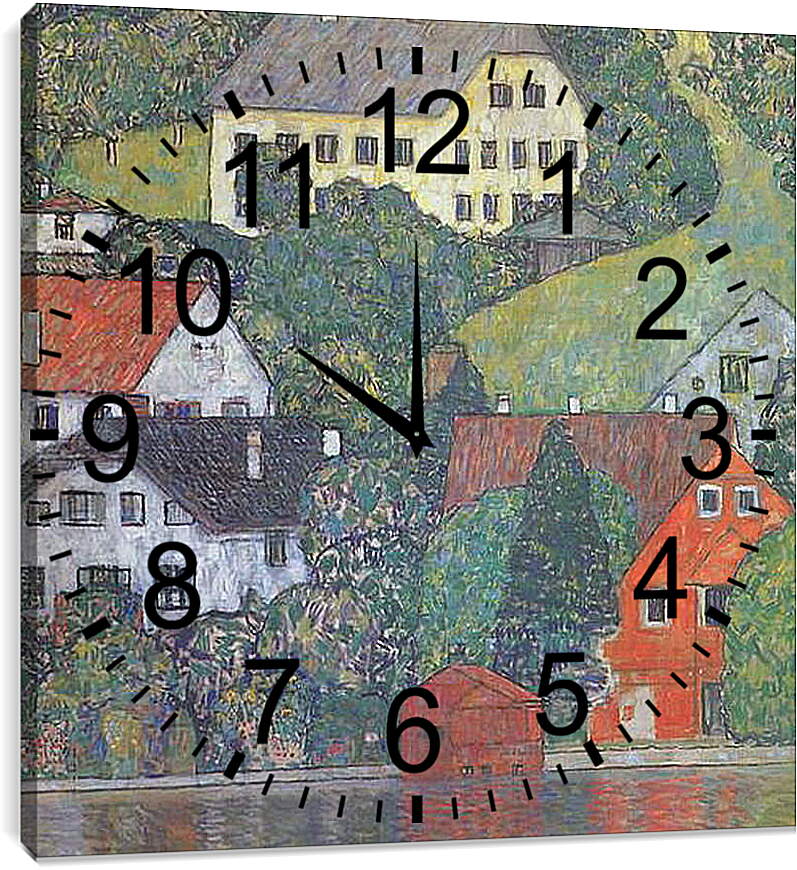 Часы картина - Hauser in Unterach am Attersee. Густав Климт

