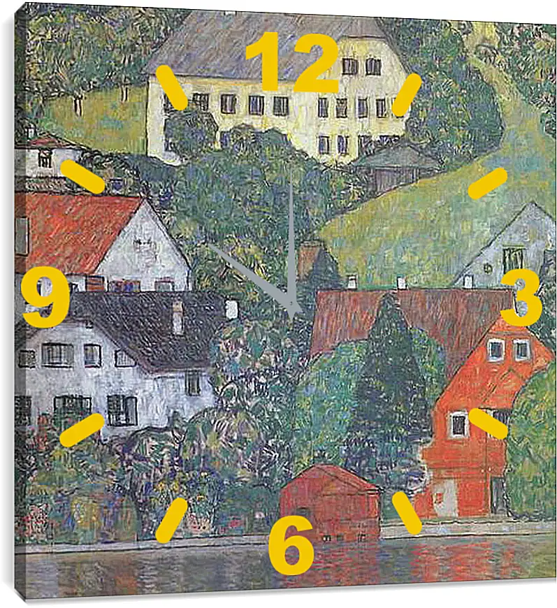 Часы картина - Hauser in Unterach am Attersee. Густав Климт