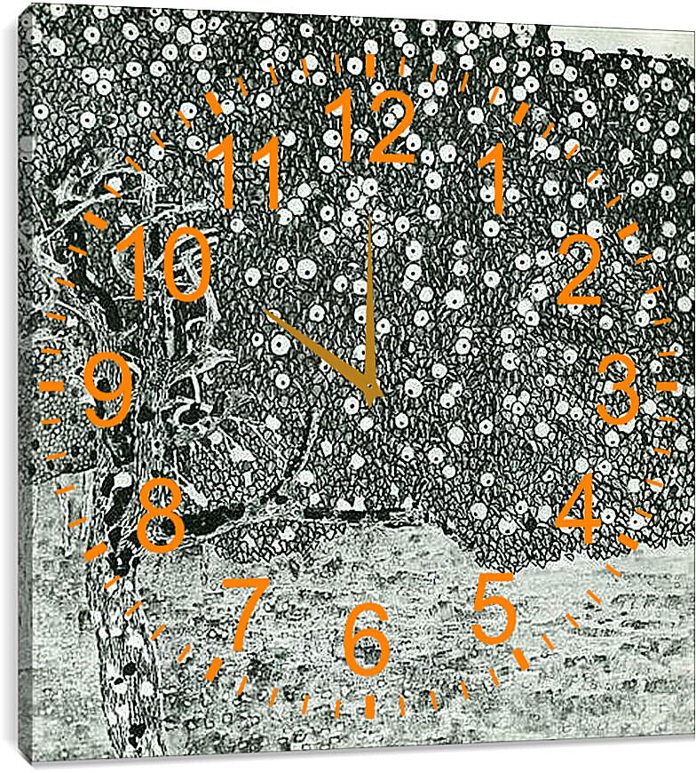 Часы картина - Goldener Apfelbaum. Густав Климт