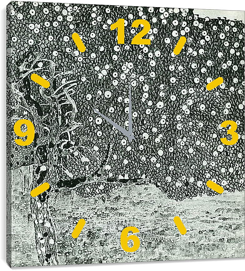 Часы картина - Goldener Apfelbaum. Густав Климт
