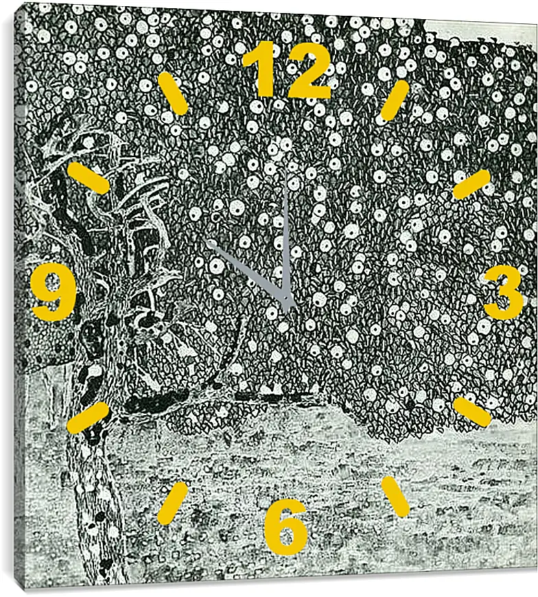 Часы картина - Goldener Apfelbaum. Густав Климт