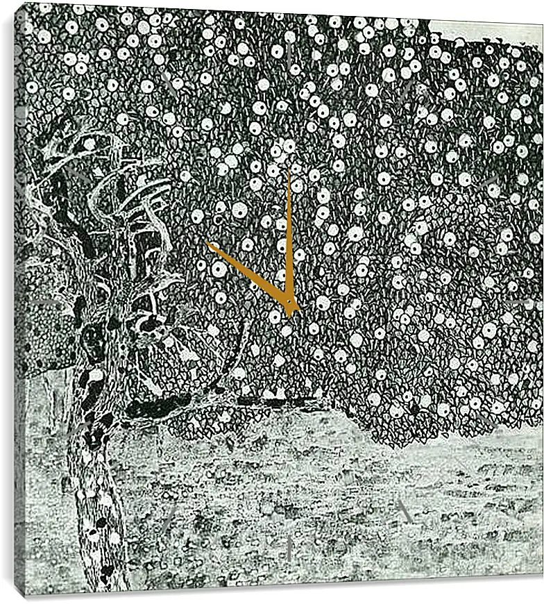 Часы картина - Goldener Apfelbaum. Густав Климт