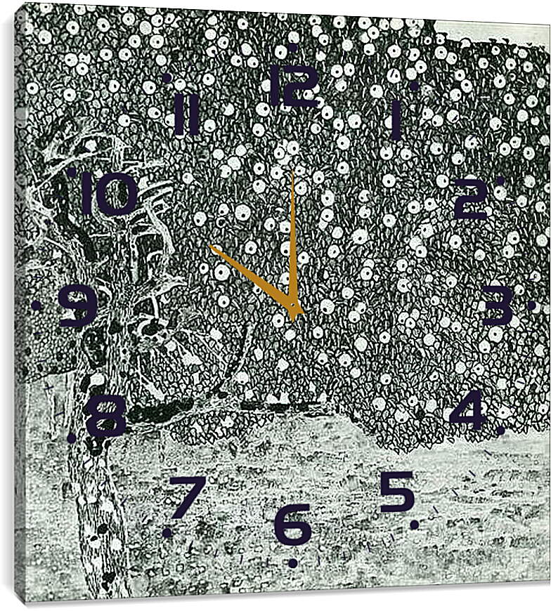 Часы картина - Goldener Apfelbaum. Густав Климт
