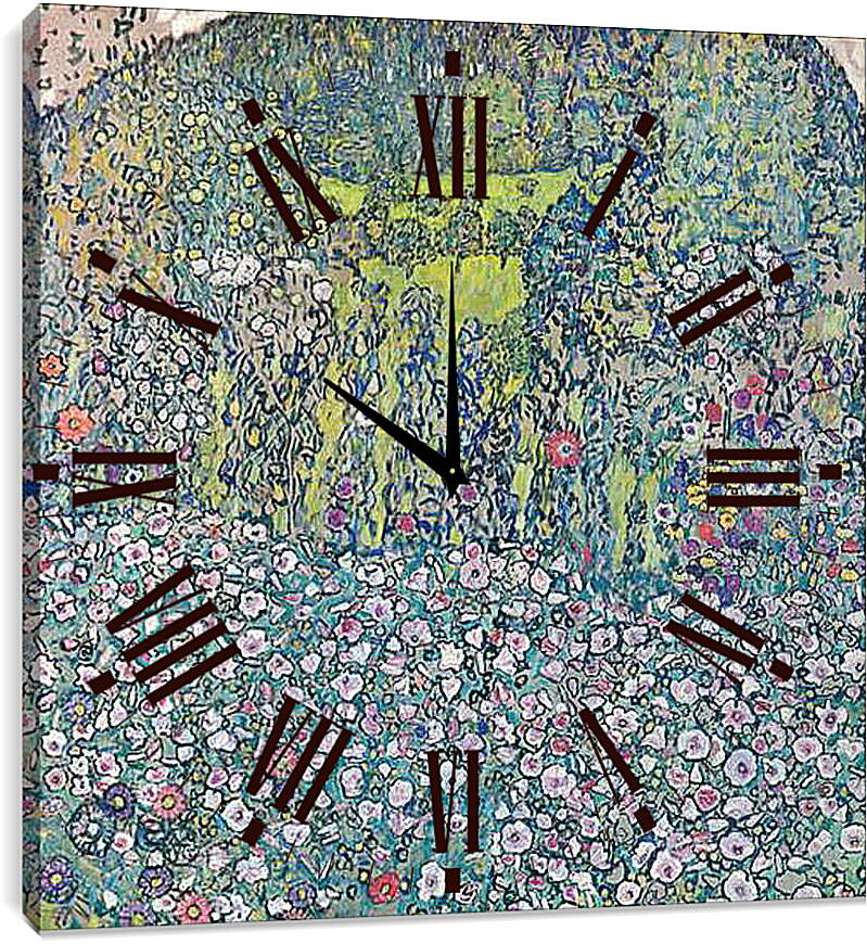 Часы картина - Gartenlandschaft mit. Густав Климт