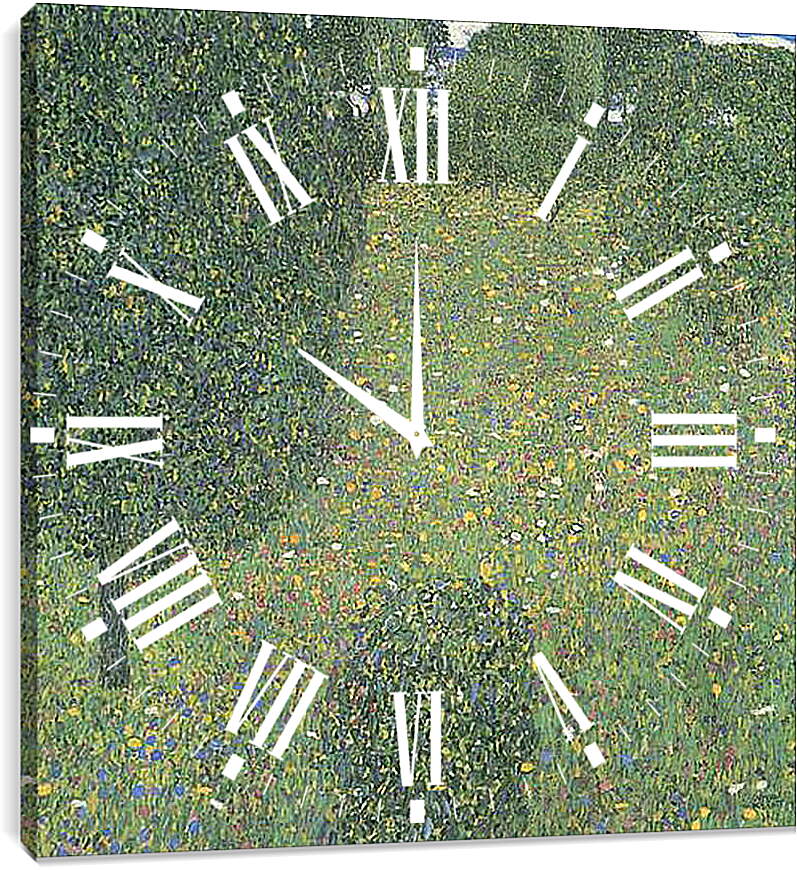 Часы картина - Gartenlandschaft (Bluhende Wiese). Густав Климт
