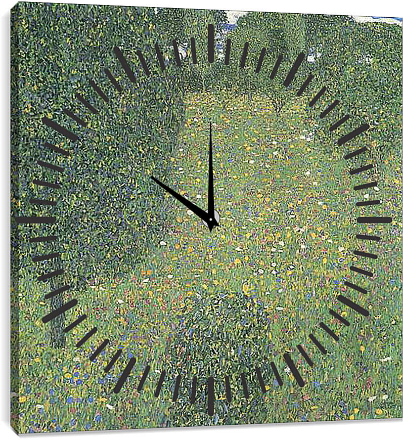 Часы картина - Gartenlandschaft (Bluhende Wiese). Густав Климт