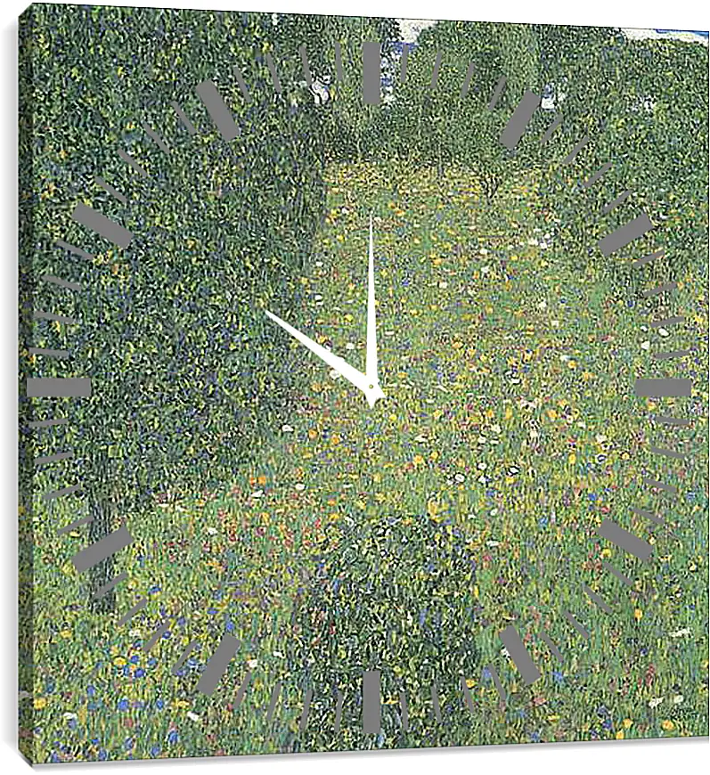 Часы картина - Gartenlandschaft (Bluhende Wiese). Густав Климт
