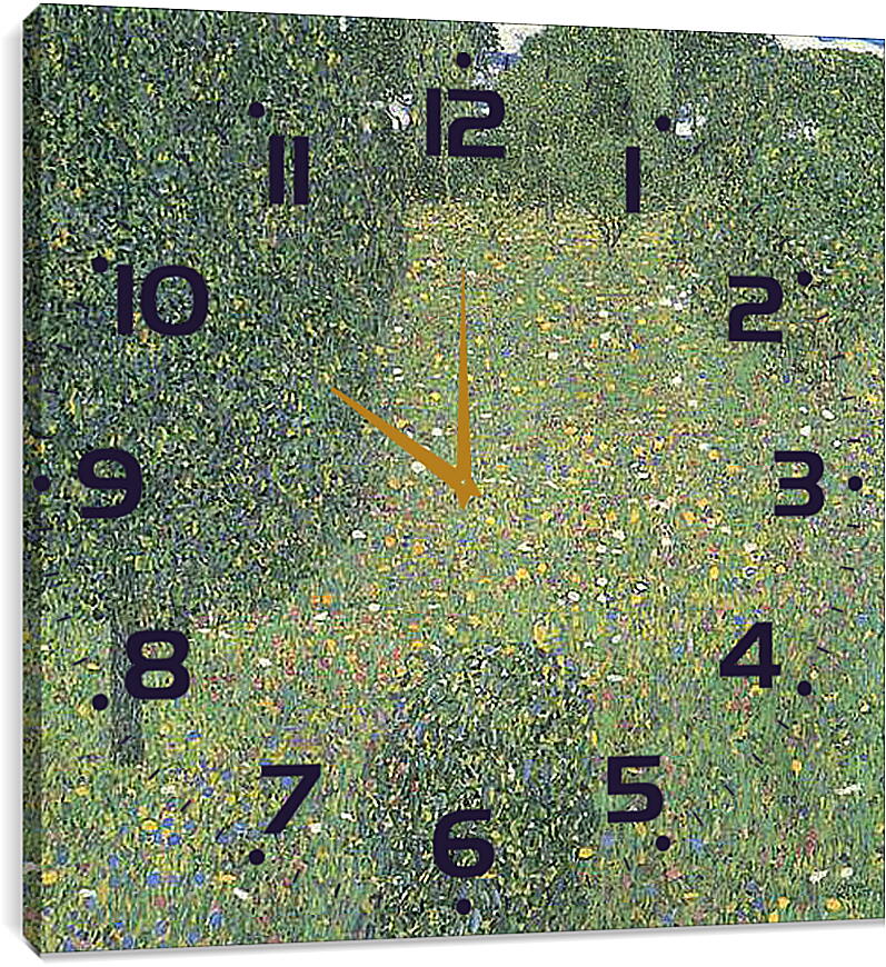 Часы картина - Gartenlandschaft (Bluhende Wiese). Густав Климт
