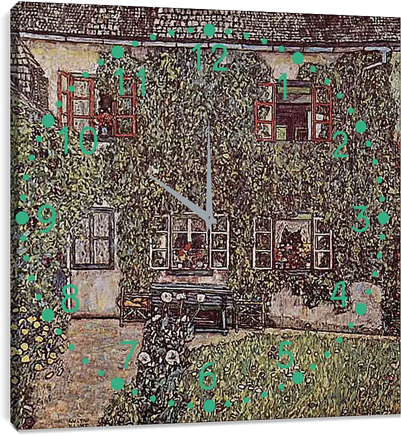 Часы картина - Forsthaus in Weissenbach am Attersee. Густав Климт
