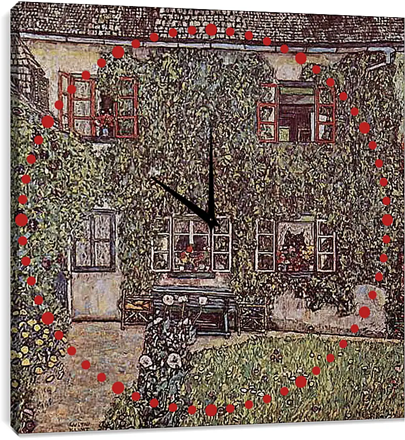 Часы картина - Forsthaus in Weissenbach am Attersee. Густав Климт