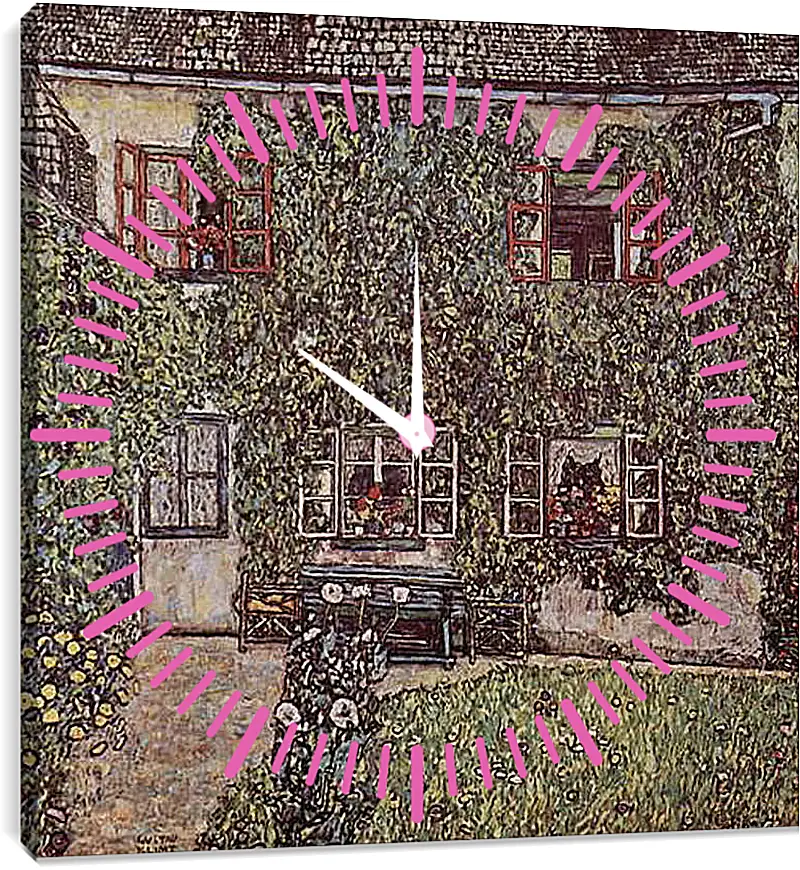 Часы картина - Forsthaus in Weissenbach am Attersee. Густав Климт