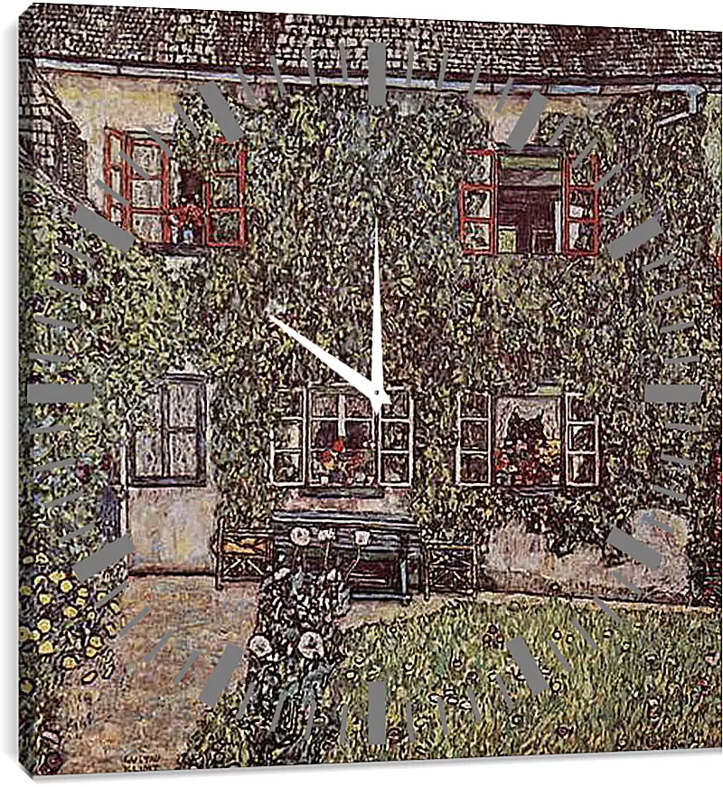 Часы картина - Forsthaus in Weissenbach am Attersee. Густав Климт