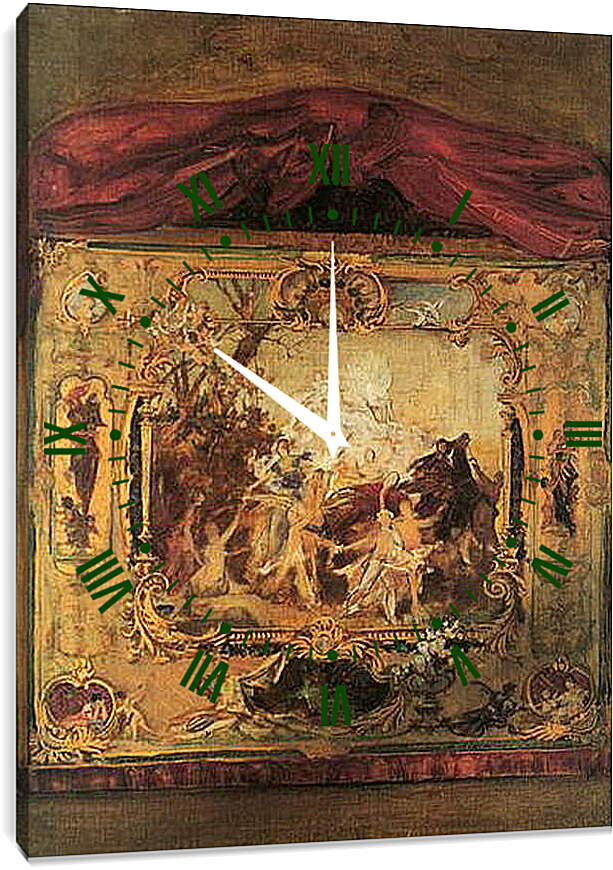 Часы картина - Entwurf zu einem Theatervorhang. Густав Климт
