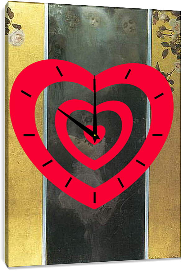 Часы картина - Die Liebe. Густав Климт
