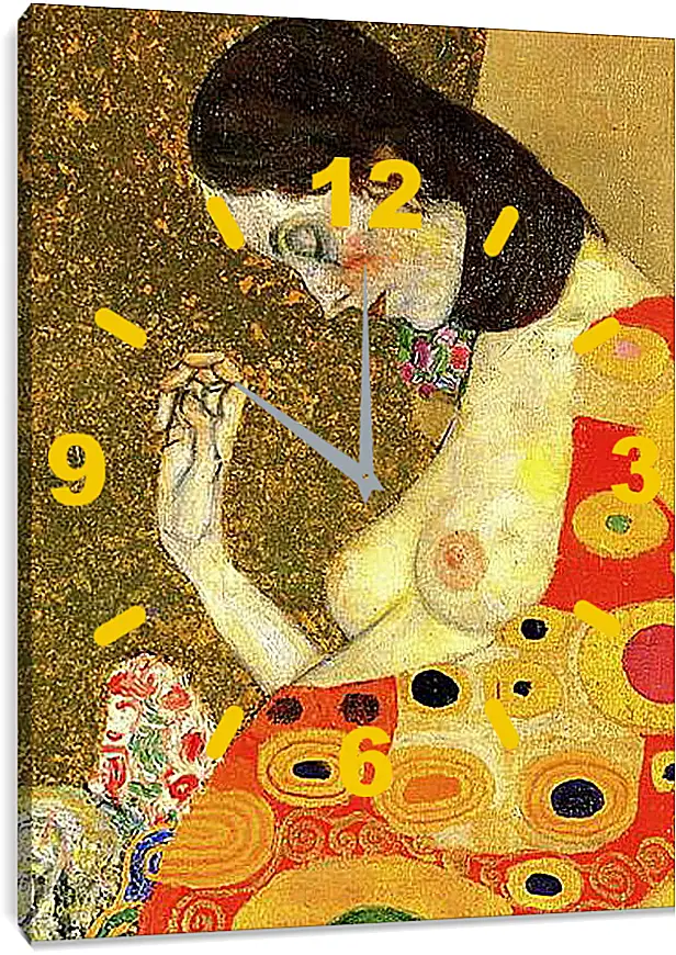 Часы картина - Hope II (Detail). Густав Климт