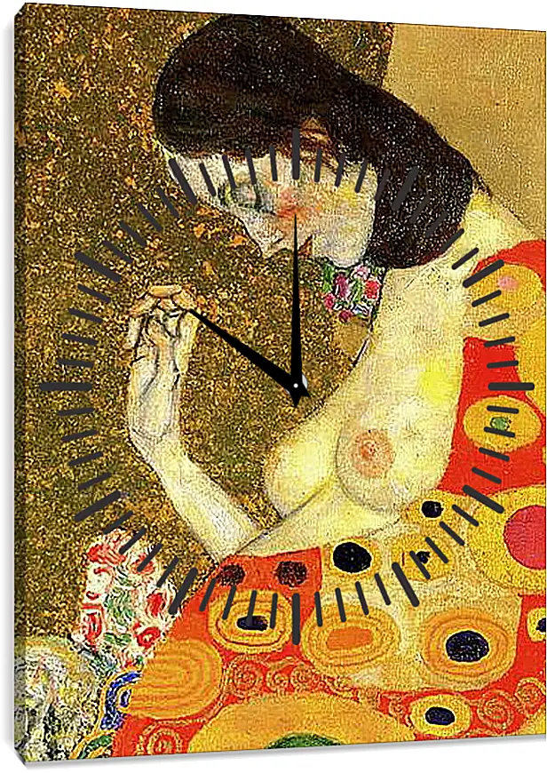 Часы картина - Hope II (Detail). Густав Климт