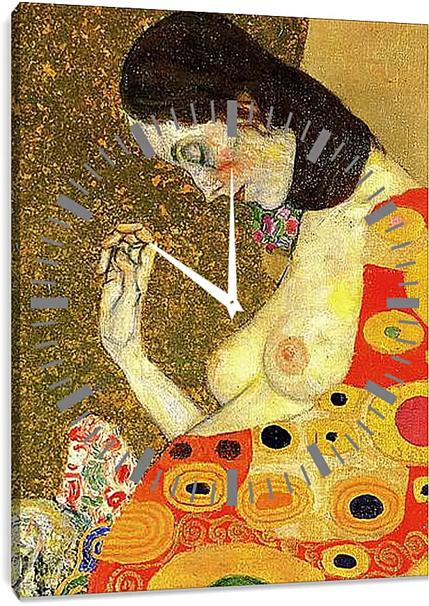 Часы картина - Hope II (Detail). Густав Климт