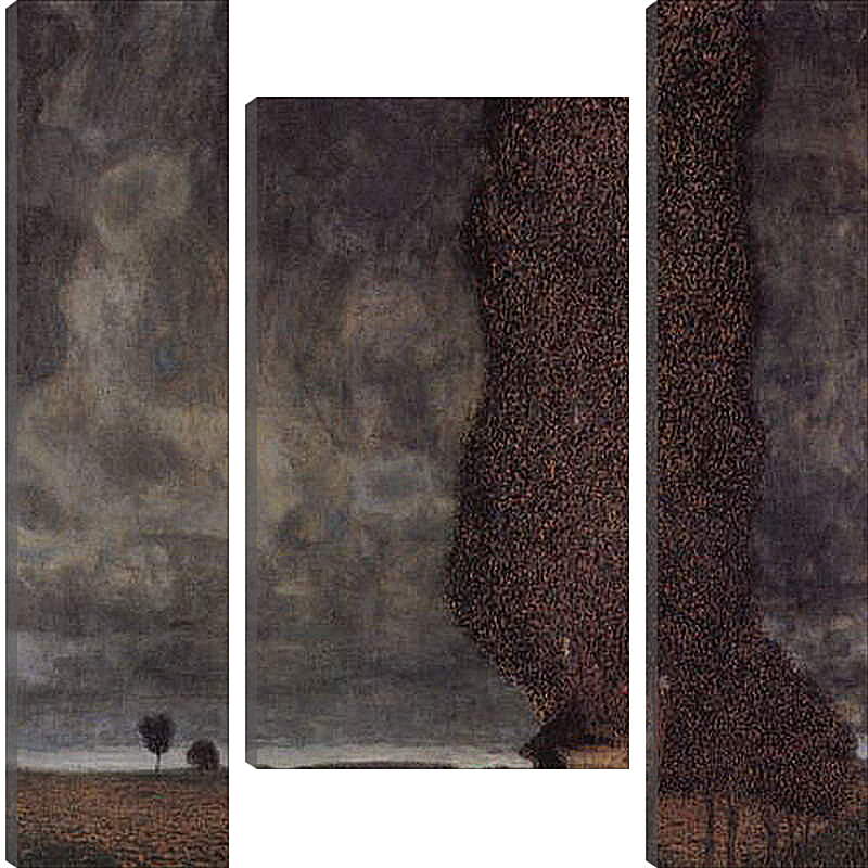 Модульная картина - Die grosse Pappel II (Aufziehendes Gewitter). Густав Климт
