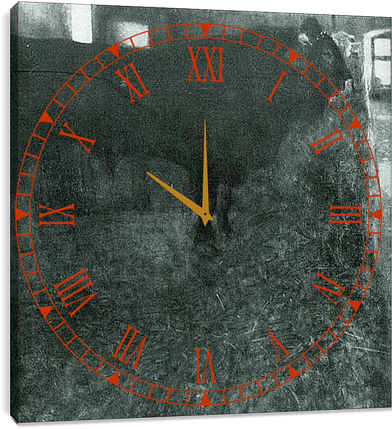 Часы картина - Der schwarze Stier. Густав Климт

