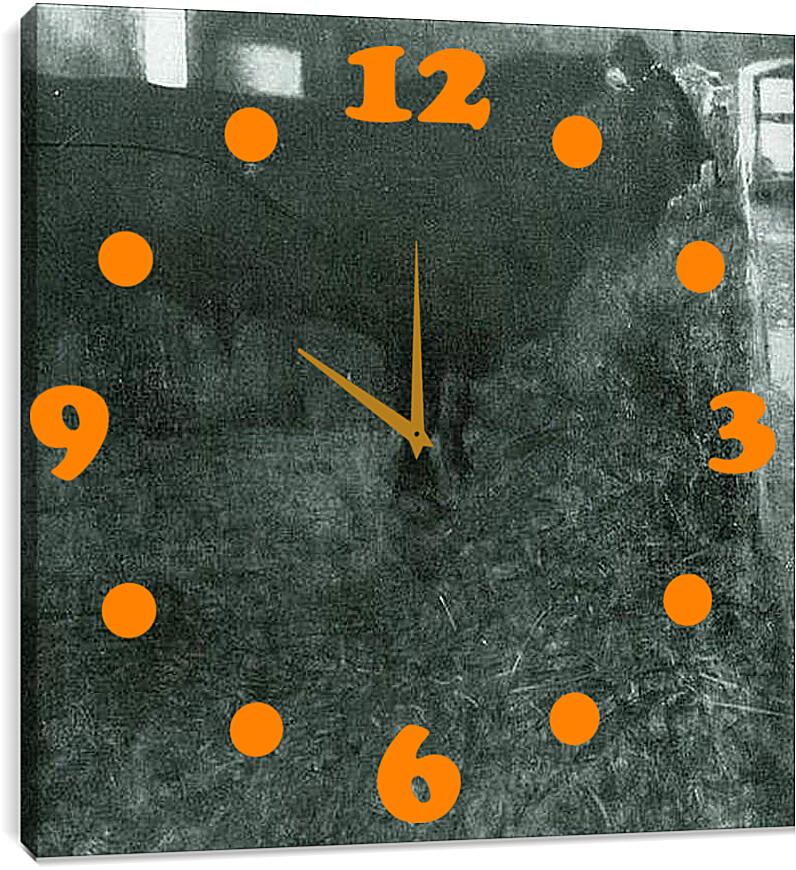 Часы картина - Der schwarze Stier. Густав Климт
