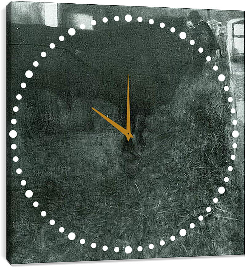 Часы картина - Der schwarze Stier. Густав Климт