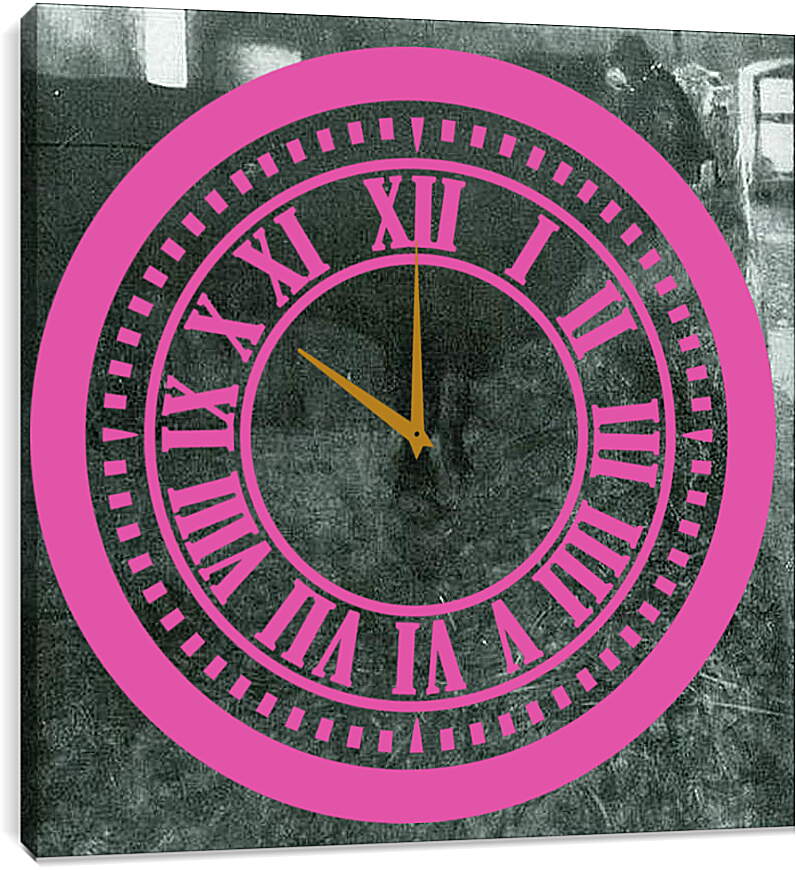 Часы картина - Der schwarze Stier. Густав Климт
