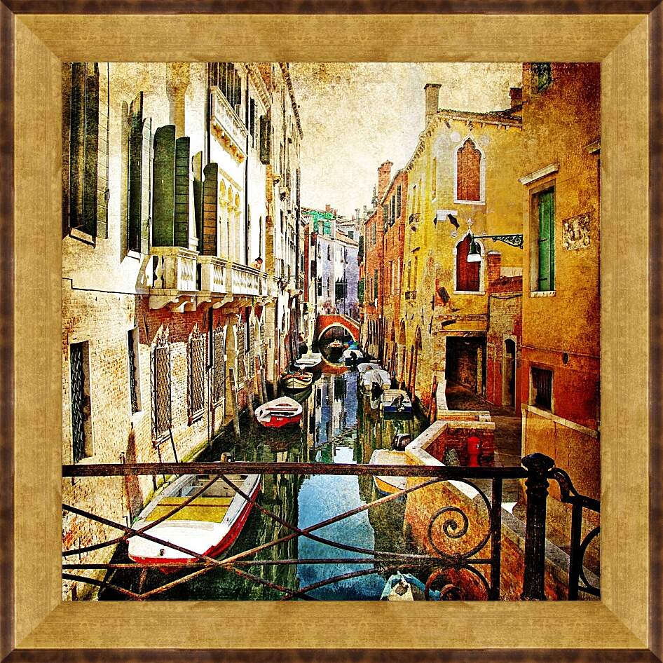 Картина в раме - Мостик. Венеция. Италия.