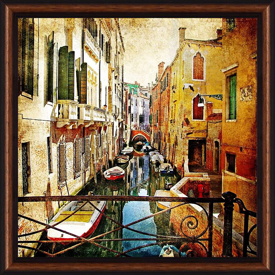 Картина в раме - Мостик. Венеция. Италия.