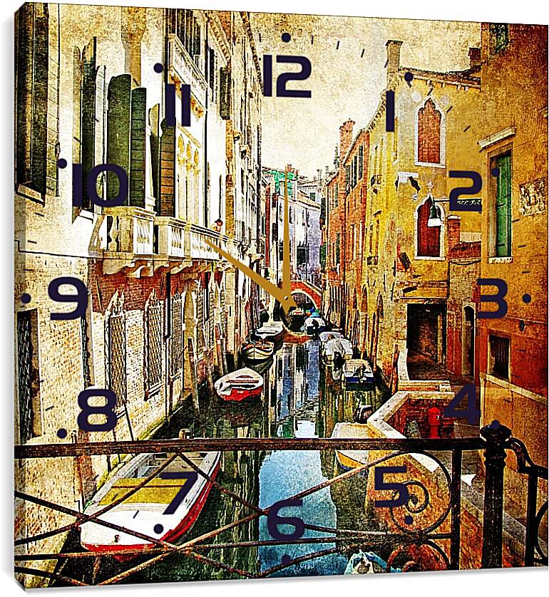 Часы картина - Мостик. Венеция. Италия.