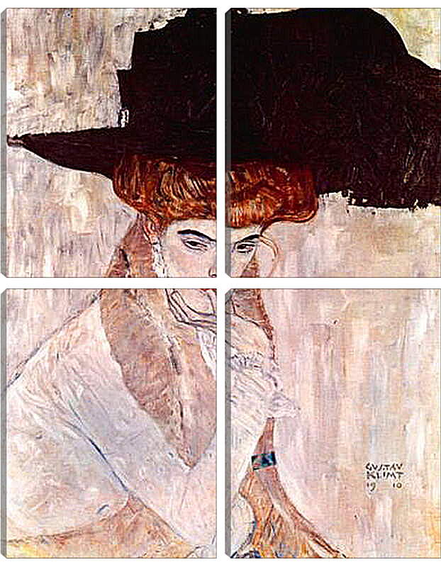 Модульная картина - The Black Hat. Густав Климт
