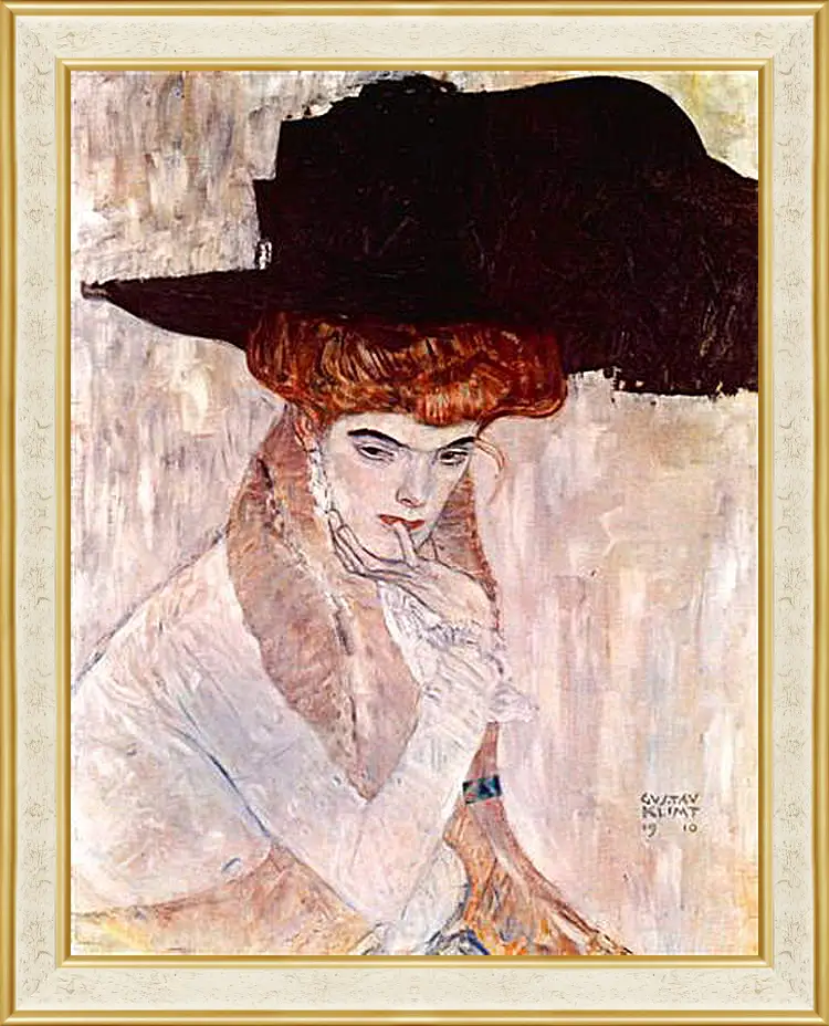 Картина в раме - The Black Hat. Густав Климт