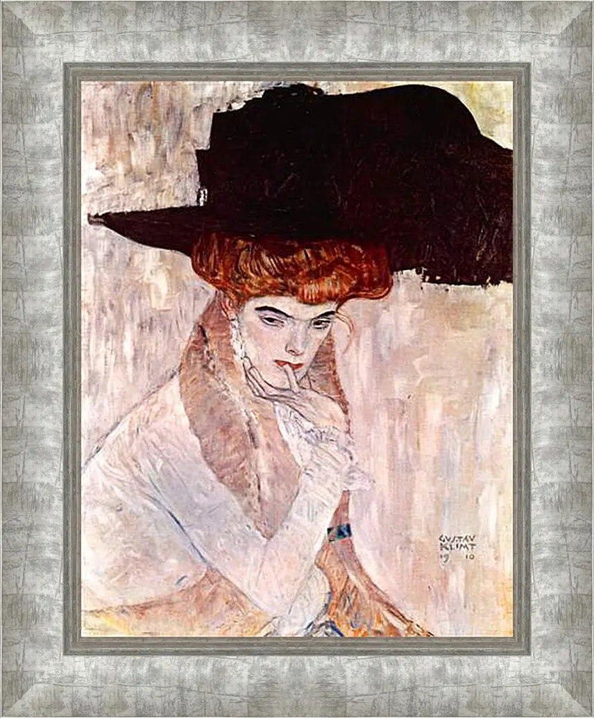 Картина в раме - The Black Hat. Густав Климт