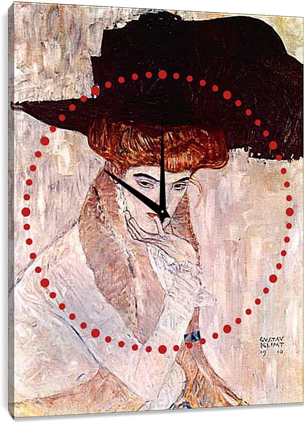 Часы картина - The Black Hat. Густав Климт