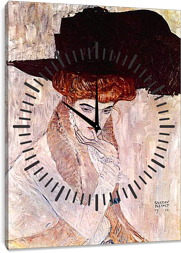 Часы картина - The Black Hat. Густав Климт
