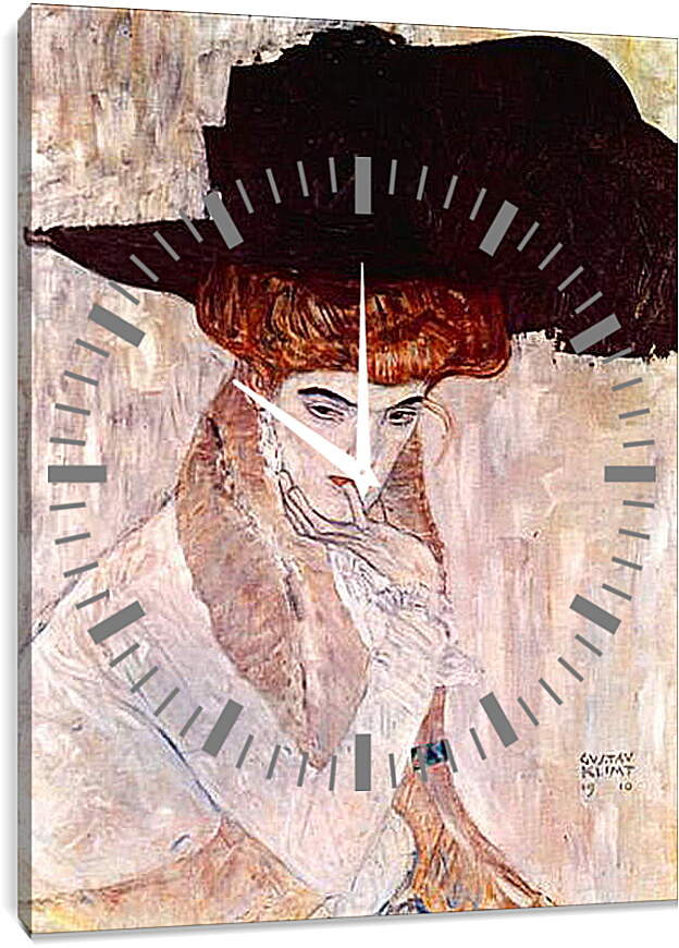 Часы картина - The Black Hat. Густав Климт