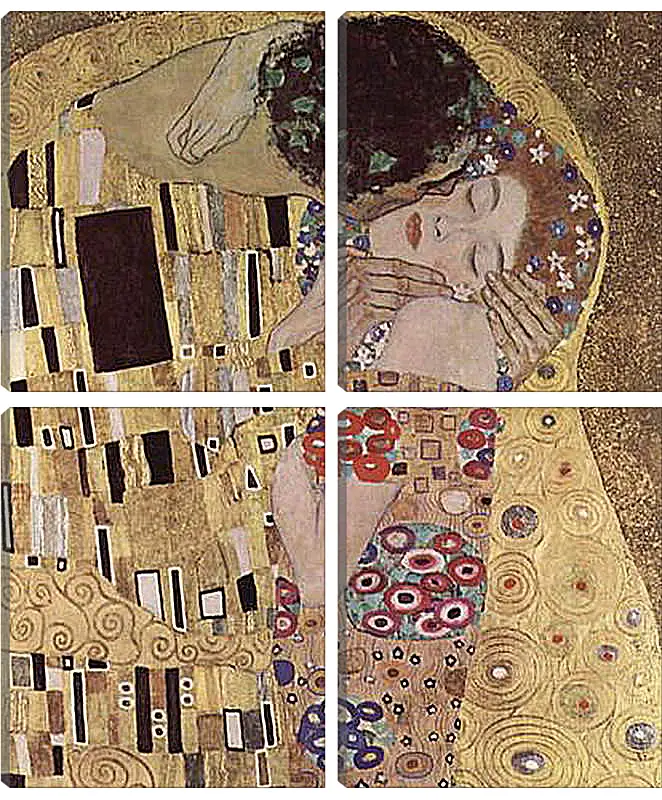 Модульная картина - Der Kuss (Detail). Густав Климт
